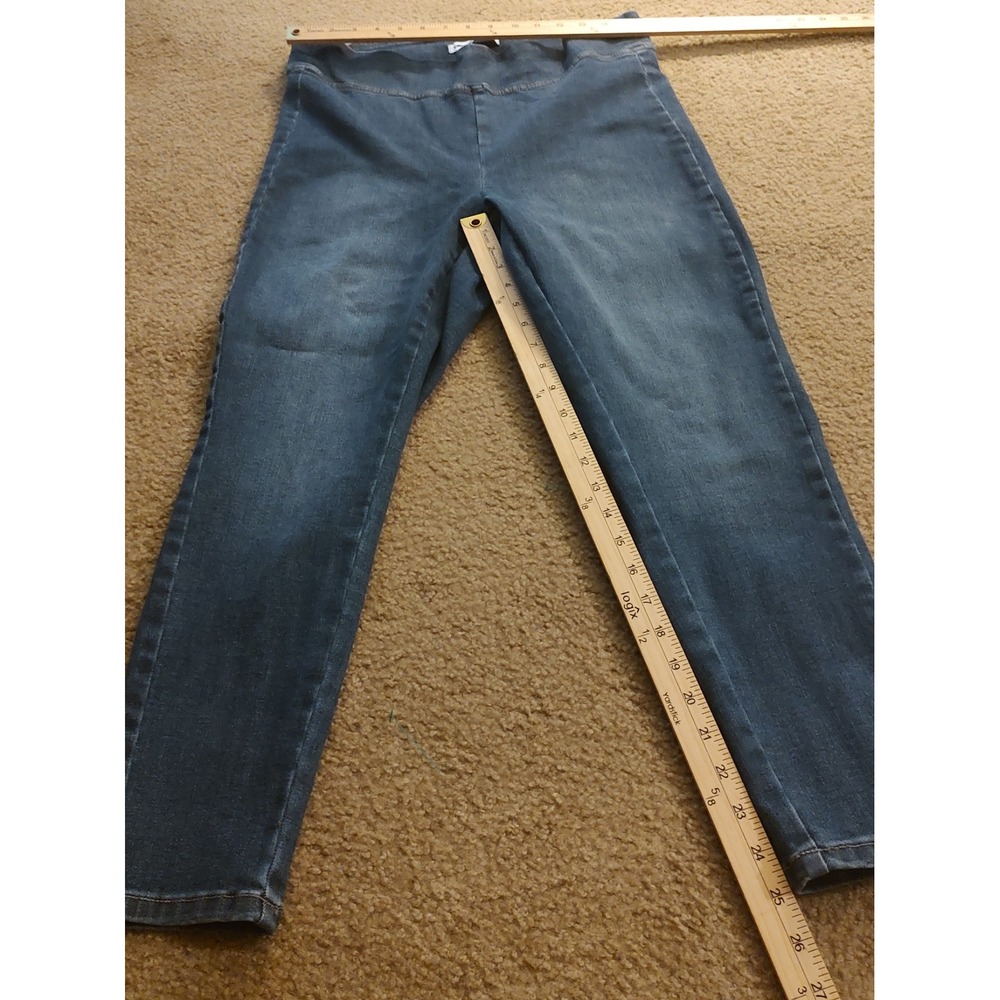 DKNY Jeans Pull On Leggings Womens 1X Blue Excellent Skinny Medium Wash Stretch